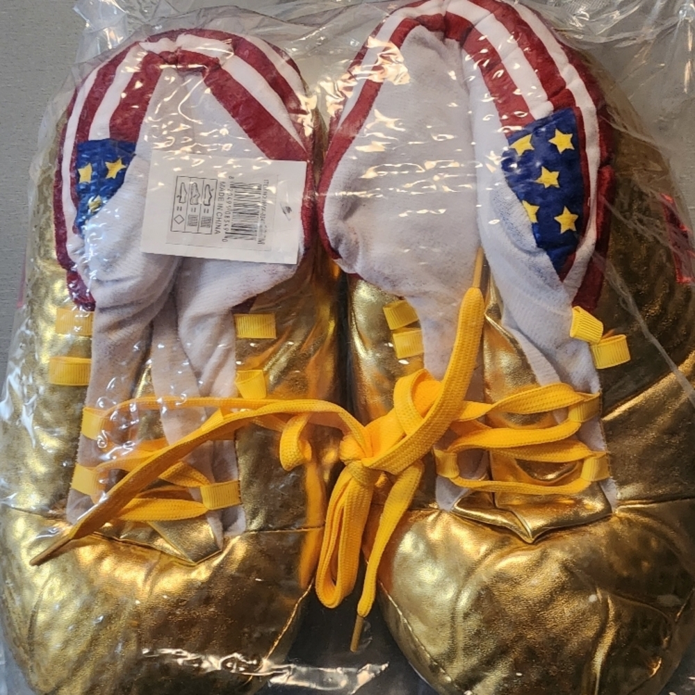 Gold and Red Boxing Shoes